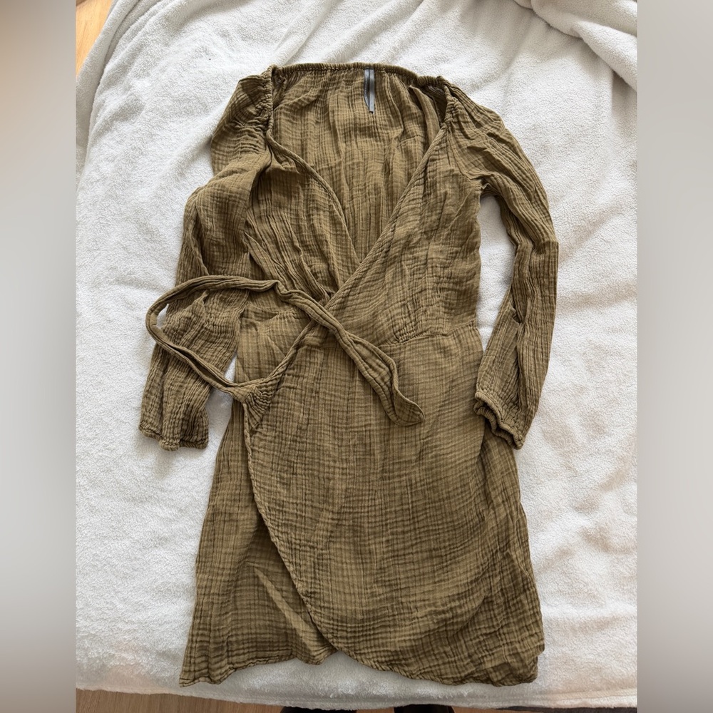 Anthropologie Olive Wrap Dress